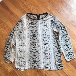 Zara long sleeve snakeskin blouse!